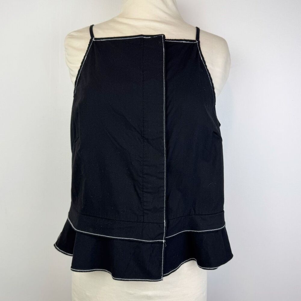 Maeve Tailored Square-Neck Peplum Top Medium minimalist structured - Picture 2 of 10